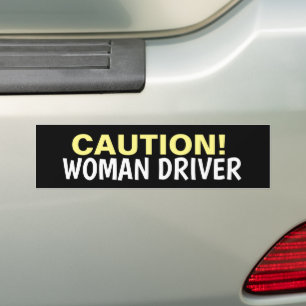 VOORZICHTIG! VROUWENDRIVER FUNNY-BUMPERSTICKERS BUMPERSTICKER