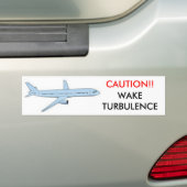 VOORZICHTIG! WAKE TURBULENCE BUMPERSTICKER (Op auto)