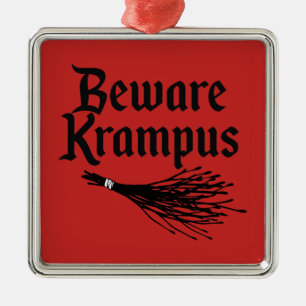 VOORZICHTIG ZIJN KRAMPUS METALEN ORNAMENT
