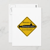Voorzichtig zijn van Onderzeeërs Briefkaart (Voorkant / Achterkant)