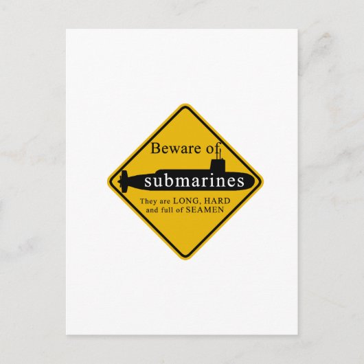 Voorzichtig zijn van Onderzeeërs Briefkaart (Voorkant)
