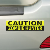 VOORZICHTIGE ZOMBIE HUNTER BUMPERSTICKER (Op auto)