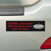 VOORZICHTIGHEID Aliens zijn dichte bumpersticker (Op auto)