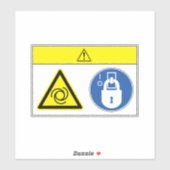 Voorzichtigheid/apparatuur begint automatisch met  sticker (Vel)