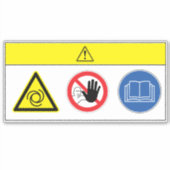 Voorzichtigheid/apparatuur begint automatisch met sticker (Voorkant)