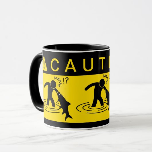 Voorzichtigheid: Attack Fish Mok (Voorkant links)