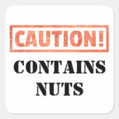 Voorzichtigheid - bevat waarschuwingen voor allerg vierkante sticker (Voorkant)