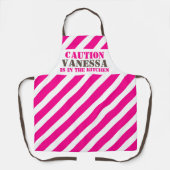 Voorzichtigheid bij gebruik in de roze keukenband schort (Voorkant)