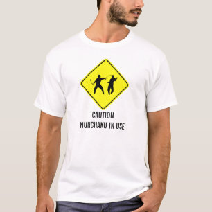 Voorzichtigheid bij gebruik Nunchaku T-shirt