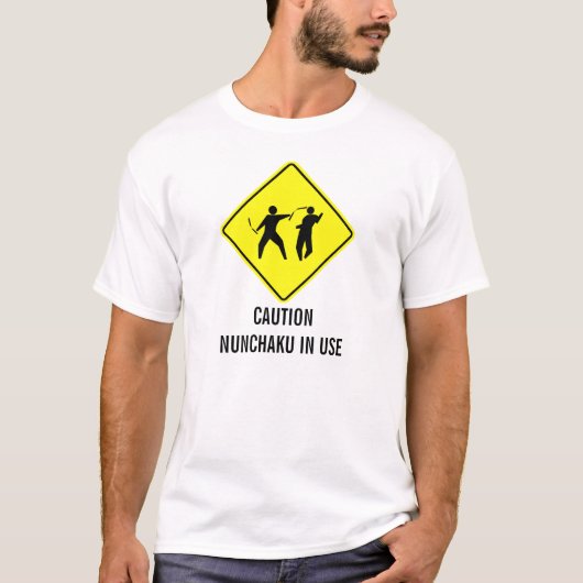 Voorzichtigheid bij gebruik Nunchaku T-shirt (Voorkant)