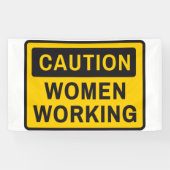 Voorzichtigheid bij vrouwen die werken spandoek (Horizontaal)