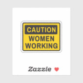 Voorzichtigheid bij vrouwen die werken sticker (Vel)