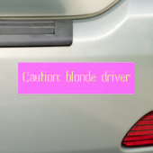 Voorzichtigheid: blonde driver bumpersticker (Op auto)