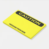 Voorzichtigheid Dagglow Yellow Personalize 10 x 6 Post-it® Notes (Schuin)