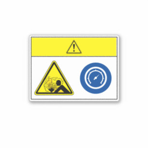 Voorzichtigheid/etiket met drukapparatuur sticker