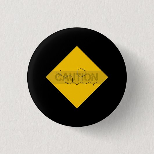 Voorzichtigheid: fluoxetine ronde button 3,2 cm (Voorkant)