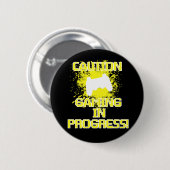 Voorzichtigheid, games in beweging ronde button 5,7 cm (Voorkant /achterkant)