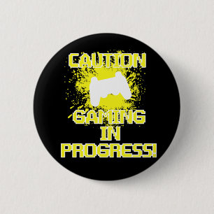 Voorzichtigheid, games in beweging ronde button 5,7 cm