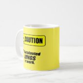 Voorzichtigheid: getransplanteerde longen op het w koffiemok (Voorkant links)