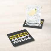 Voorzichtigheid Grumpy Coeliac Funny Kartonnen Onderzetters (Insitu)