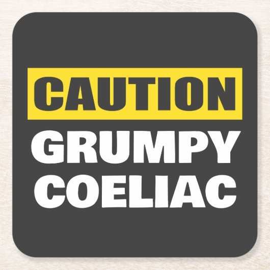 Voorzichtigheid Grumpy Coeliac Funny Kartonnen Onderzetters (Voorkant)
