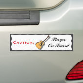 VOORZICHTIGHEID; GUITAR-SPELER AAN BOORD-BUMPERSTI BUMPERSTICKER (Op auto)