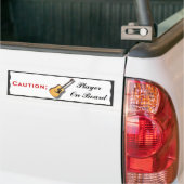 VOORZICHTIGHEID; GUITAR-SPELER AAN BOORD-BUMPERSTI BUMPERSTICKER (Op Truck)