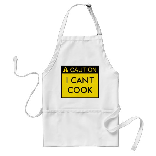 Voorzichtigheid: Ik kan niet Cook Apron Standaard Schort (Voorkant)