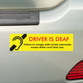 Voorzichtigheid is doof bumpersticker (Op auto)
