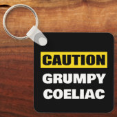 Voorzichtigheid is geboden Grumpy Coeliac Sleutelhanger (Voorkant)