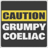 Voorzichtigheid is geboden Grumpy Coeliac Sticker (Voorkant)