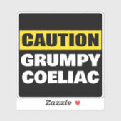 Voorzichtigheid is geboden Grumpy Coeliac Sticker (Vel)