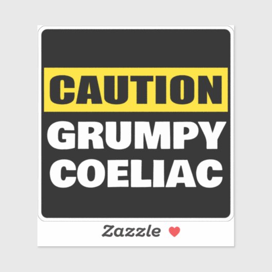 Voorzichtigheid is geboden Grumpy Coeliac Sticker (Vel)