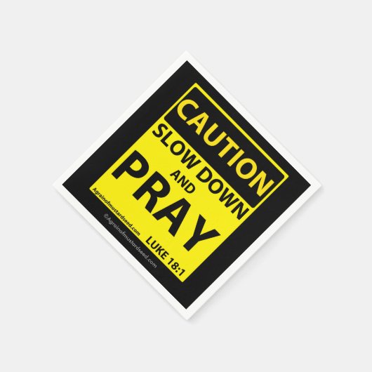 Voorzichtigheid Langzame omlaag en bidden Servetten (Hoek)