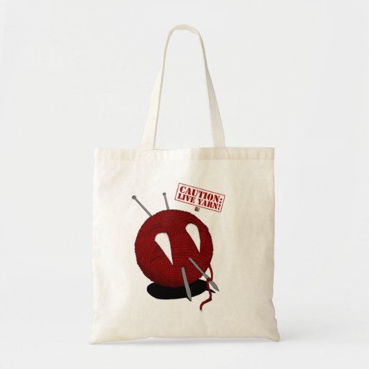 Voorzichtigheid: Leef Yarn! Fang Bag Tote Bag (Voorkant)