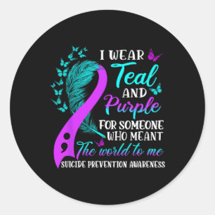 Voorzichtigheid met betrekking tot suïcidepreventi ronde sticker