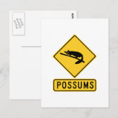 Voorzichtigheid met Possum 2, Traffic Warning Sign Briefkaart (Voorkant / Achterkant)