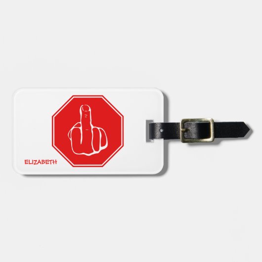 Voorzichtigheid Midden-Vinger Funny Road Traffic S Bagagelabel (Voorkant horizontaal)