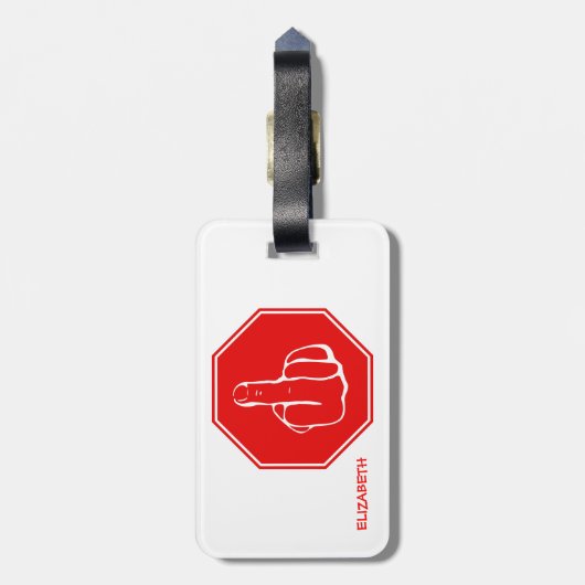 Voorzichtigheid Midden-Vinger Funny Road Traffic S Bagagelabel (Achterkant verticaal)