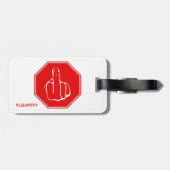 Voorzichtigheid Midden-Vinger Funny Road Traffic S Bagagelabel (Achterkant horizontaal)