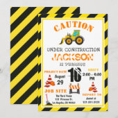 Voorzichtigheid onder de bouw gooit de vrachtwagen kaart (Voorkant / Achterkant)