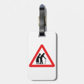 VOORZICHTIGHEID Ouderen - verkeersborden in het Ve Bagagelabel (Achterkant verticaal)