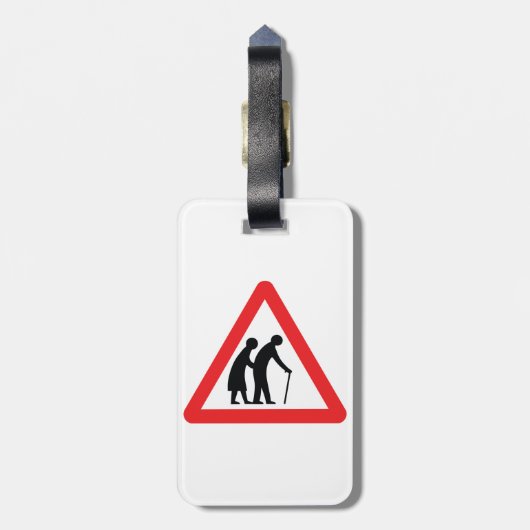 VOORZICHTIGHEID Ouderen - verkeersborden in het Ve Bagagelabel (Achterkant verticaal)