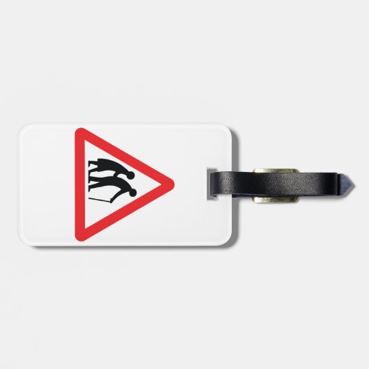 VOORZICHTIGHEID Ouderen - verkeersborden in het Ve Bagagelabel (Achterkant horizontaal)