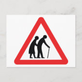 VOORZICHTIGHEID Ouderen - verkeersborden in het Ve Briefkaart (Voorkant)