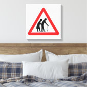 VOORZICHTIGHEID Ouderen - verkeersborden in het Ve Canvas Afdruk (Insitu (Slaapkamer))