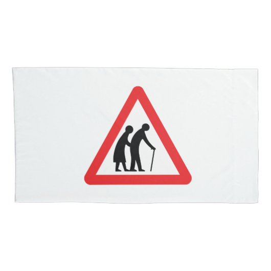 VOORZICHTIGHEID Ouderen - verkeersborden in het Ve Kussensloop (Achterkant-Rechts)