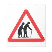 VOORZICHTIGHEID Ouderen - verkeersborden in het Ve Notitieblok (Voorkant)