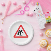 VOORZICHTIGHEID Ouderen - verkeersborden in het Ve Papieren Bordje (Feest)