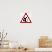 VOORZICHTIGHEID Ouderen - verkeersborden in het Ve Poster (Keuken)